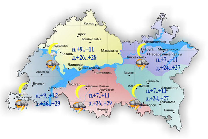 Карта казани осадки