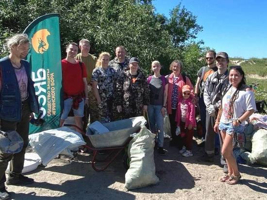 Волонтеры очистили от мусора прилегающую к пляжу территорию ягринского леса