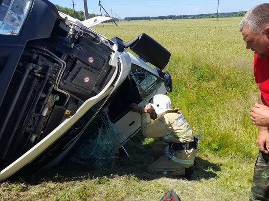 В Курской области спасателям пришлось деблокировать водителя скотовоза из покореженной в ходе ДТП машины