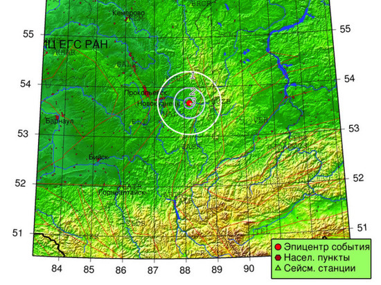 Землетрясение магнитудой более трех баллов произошло на юге Кузбасса