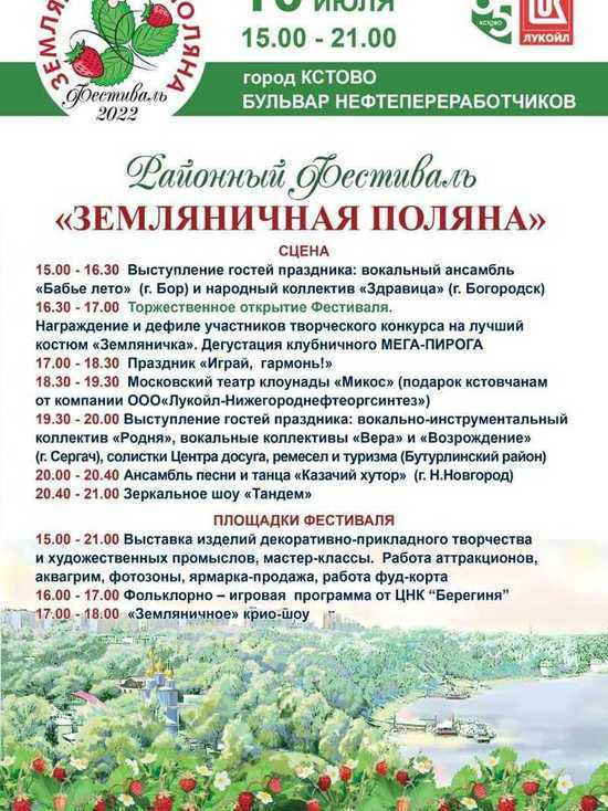 Дегустация клубничного мегапирога состоится на фестивале «Земляничная поляна» в Кстове