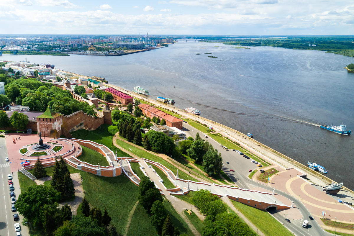 Стрелка двух рек в Нижнем Новгороде