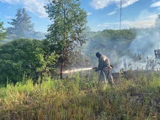 Крупный пожар потушили в районе озера Горелого на Сахалине