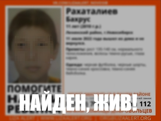 Пропадавший два дня 11-летний мальчик найден живым в Новосибирске