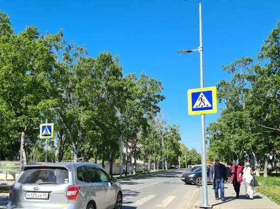 Аварийные пешеходные переходы в Южно-Сахалинске до конца года оснастят дополнительной подсветкой