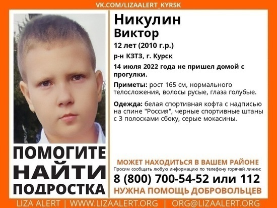 В Курске нашли живым пропавшего 14 июля 12-летнего мальчика