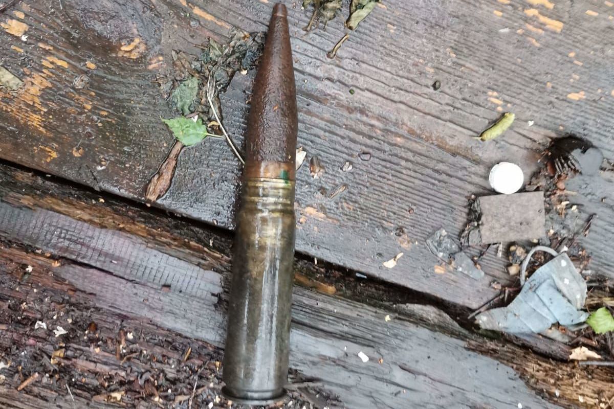 пара патронов. два патрона нашли. находка второй мировой. изъятие пуль и гильз.