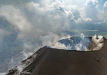 На Камчатке вулкан Шивелуч выбросил столб пепла