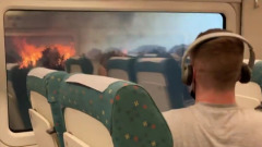 В Испании лесные пожары остановили железнодорожное сообщение: кадры очевидца