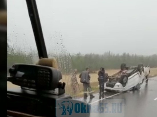 Внедорожник УАЗ «Патриот» перевернулся на автодороге Южно-Сахалинск — Оха