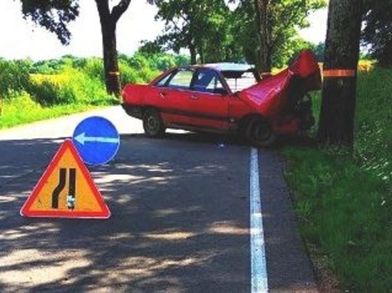В Гусевском районе пенсионер на Audi въехал в дерево