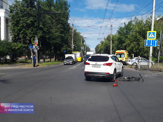 В Иванове иномарка сбила велосипедиста-нарушителя