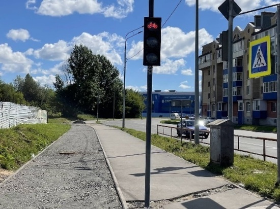 В Рыбинске начал работать первый велосипедный светофор