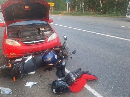 Женщина на мотоцикле попала в ДТП на трассе Ижевск - Воткинск
