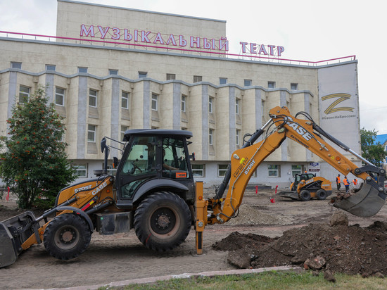 Ремонт площади перед музыкальным театром в Красноярске завершится в августе 2022 года