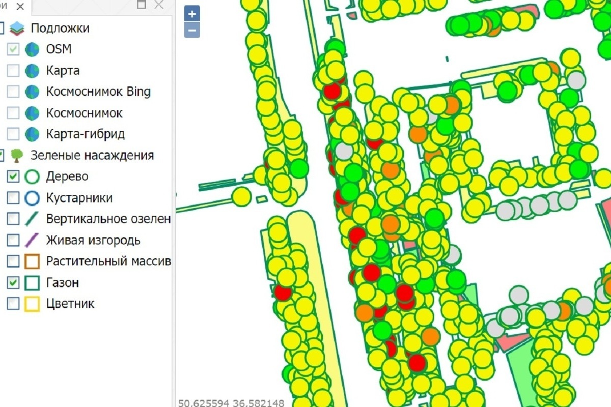 Карта зеленых насаждений