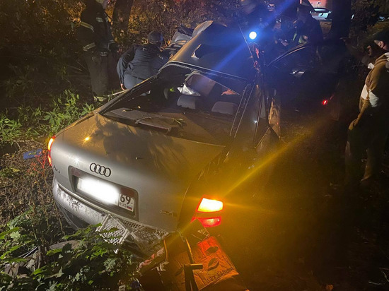 Водитель Audi получил серьезные травмы после аварии в Твери
