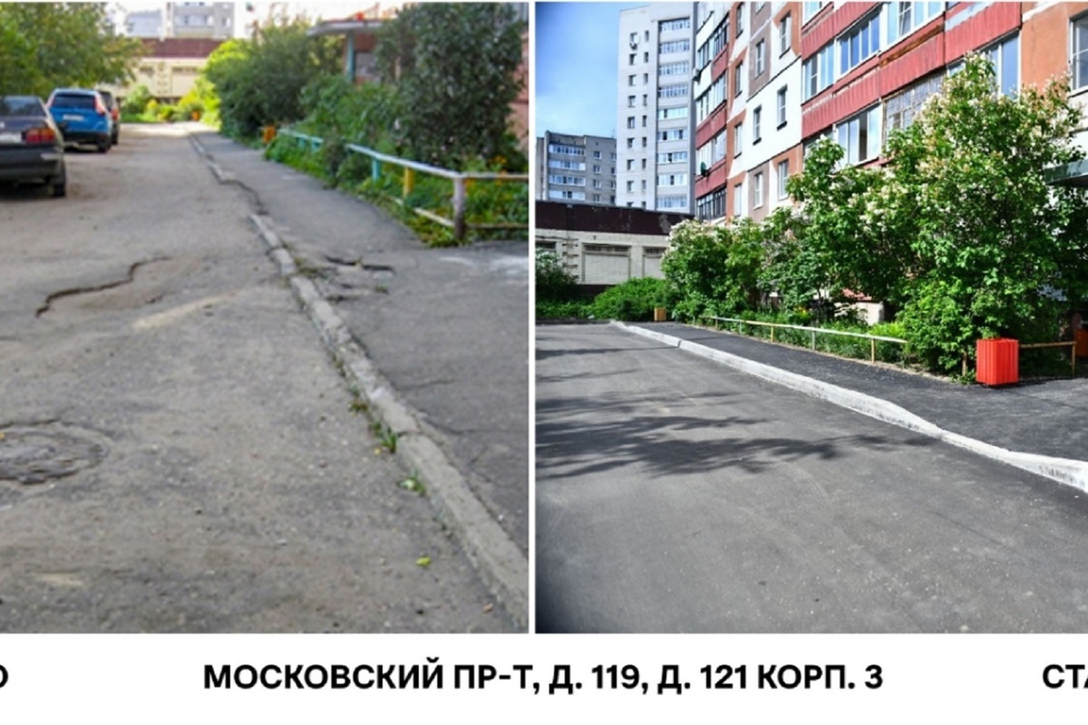 В Ярославле отремонтировано тринадцать дворовых территорий