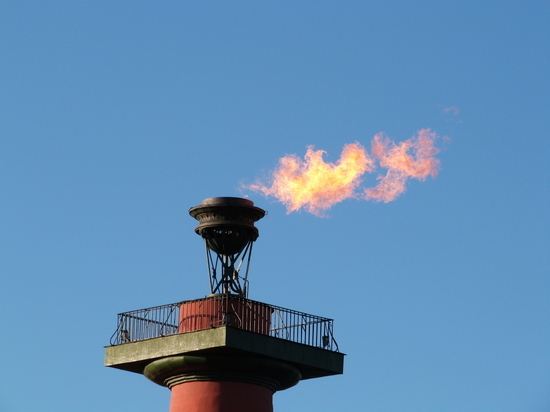 Факелы Ростральных колонн зажгли в Петербурге в честь Дня ВМФ
