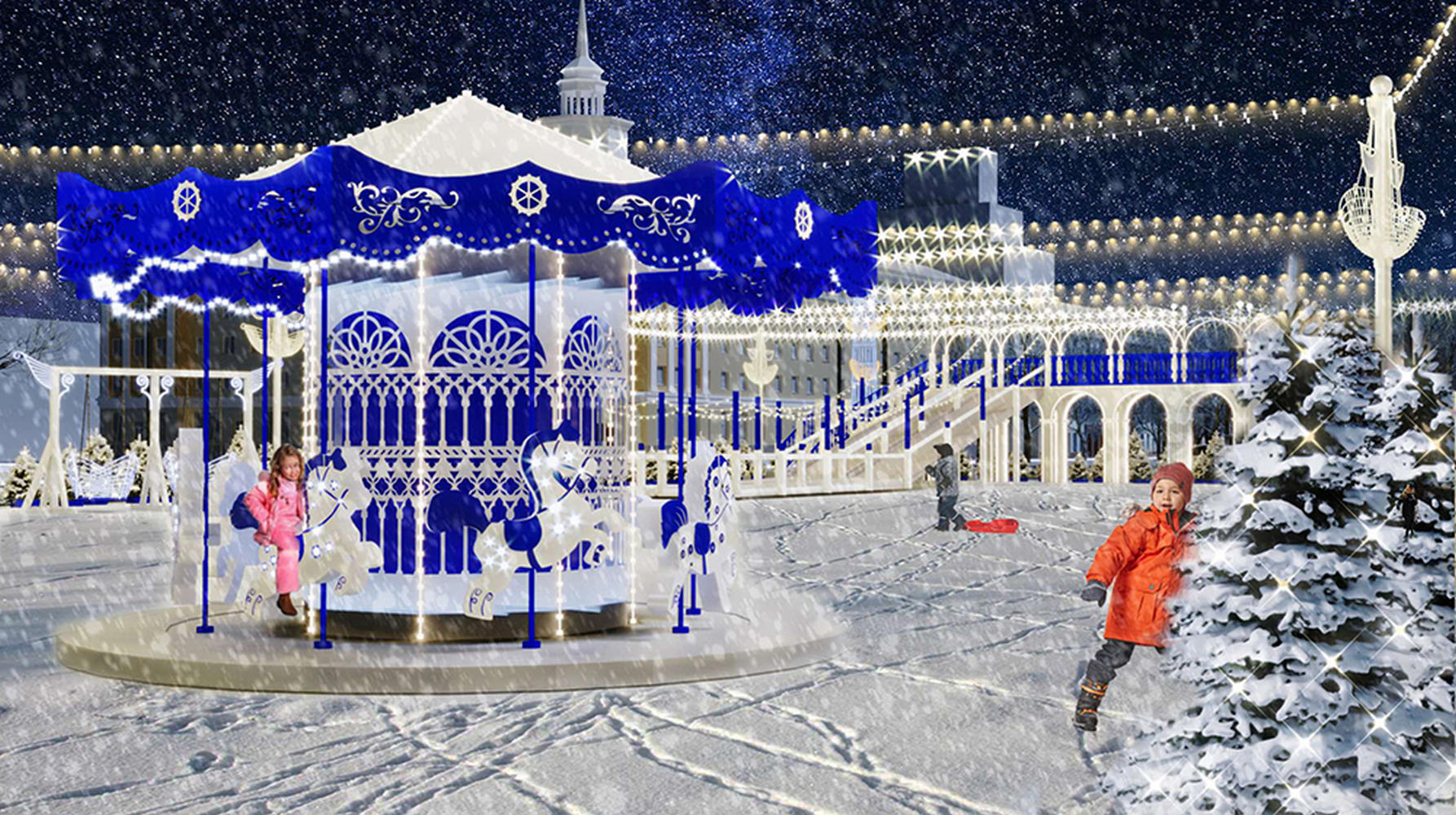 Стало известно как будет выглядеть главная площадь Воронежа в Новый год