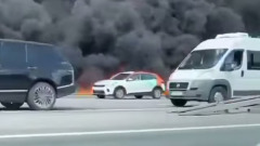 На МКАД загорелся бензовоз: видео с места происшествия