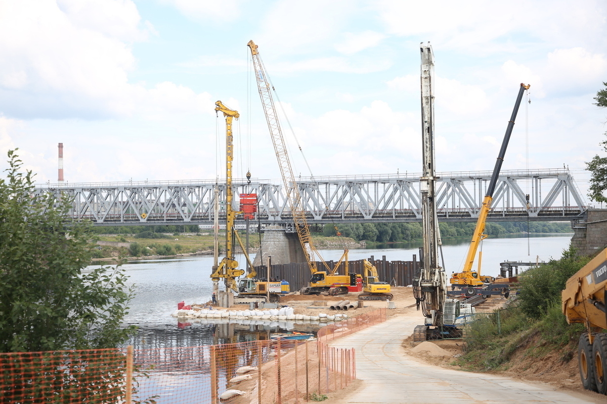 Строительство западного моста в твери