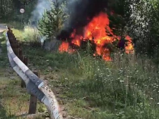На Южном Урале полицейский вытащил водителя из горящей машины