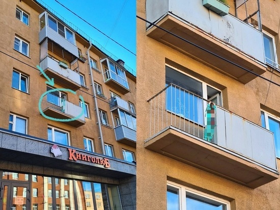 Малыш чуть не свалился с балкона в центре Петрозаводска