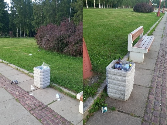 Переполненные урны на набережной Петрозаводска возмутили горожанина и императора