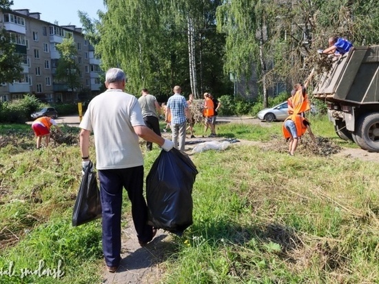 В Смоленске молодежь вычистила территорию 29-ой школы