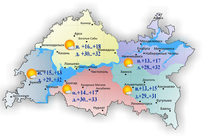 Погода казань реальная карта