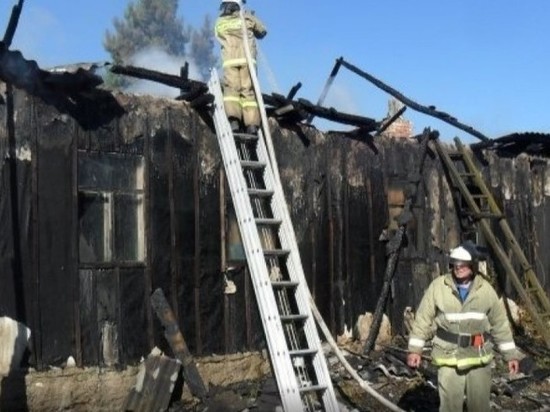 В Острогожском районе Воронежской области под утро дотла выгорел частный дом, на пепелище нашли труп хозяина