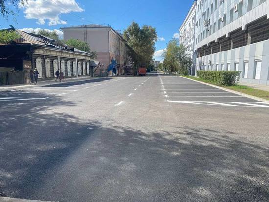 Ремонт улицы Лермонтова возле Театральной площади закончили в Чите
