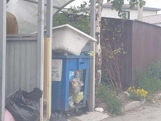 В контейнер для раздельного сбора мусора в Южно-Сахалинске засунули ванну