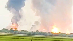 Очевидцы сняли на видео детонацию боеприпасов в крымском селе Майское