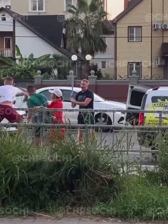 Велосипедист и автомобилист устроили драку на трассе в Адлерском районе Сочи