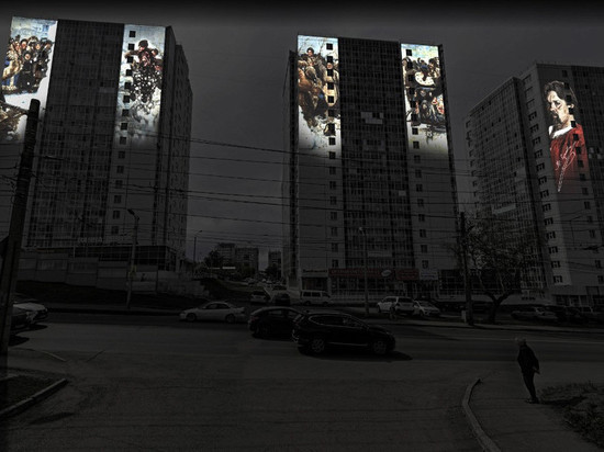 Картины и портреты художников будут появляться на зданиях в Красноярске по вечерам