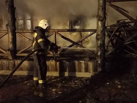 Крупный пожар случился в барнаульском парк-отеле «Чайка»