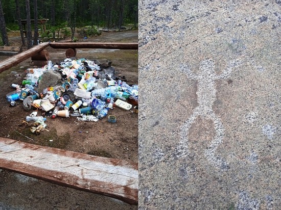 Жительница Карелии пожаловалась на мусор неподалеку от беломорских петроглифов