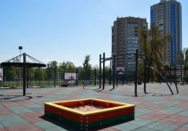 Силами российских активистов на заброшенных территория возле донецкого лицея №5 появилась новая спортивная площадка