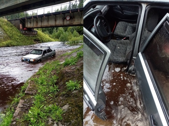 День знаний незадачливые автомобилисты из Карелии проведут в разлившейся реке