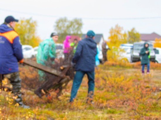 Вместе они убирали территорию бывшей зверофермы