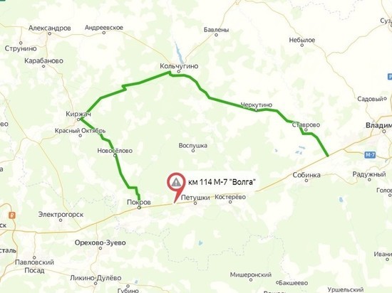 7 сентября на трассе М-7 от Петушков до Покрова ограничат движение