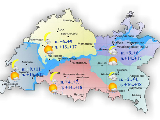 До 18 градусов тепла и небольшой дождь ожидаются в Татарстане 14 сентября