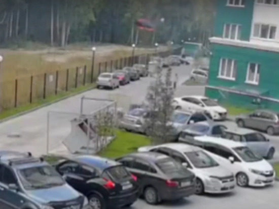 Парашютист приземлился во дворе жилого дома в Новосибирске