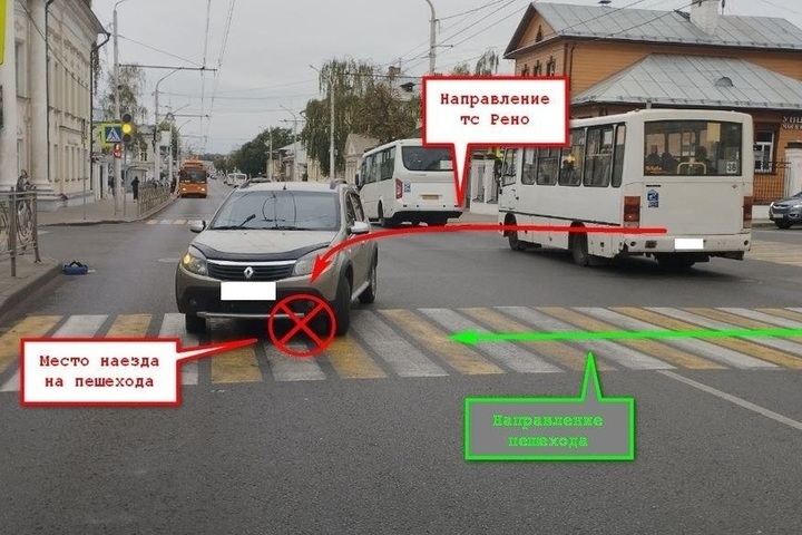 Костромские ДТП: иномарка сбила девушку на пешеходном переходе