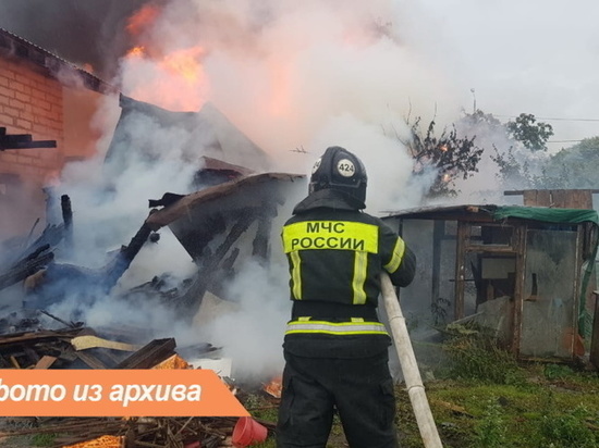 Пожарные два часа тушили полыхающий дом под Выборгом