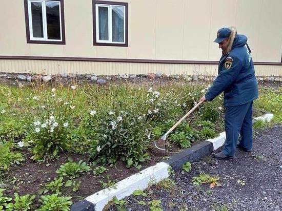 В Видяево спасатели вышли на борьбу с сорняками