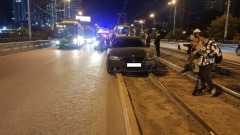 Появилось видео с места столкновения BMW с трамваем в Екатеринбурге