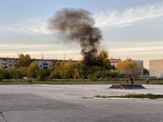 Жителей Первомайки в Новосибирске испугал столб черного дыма